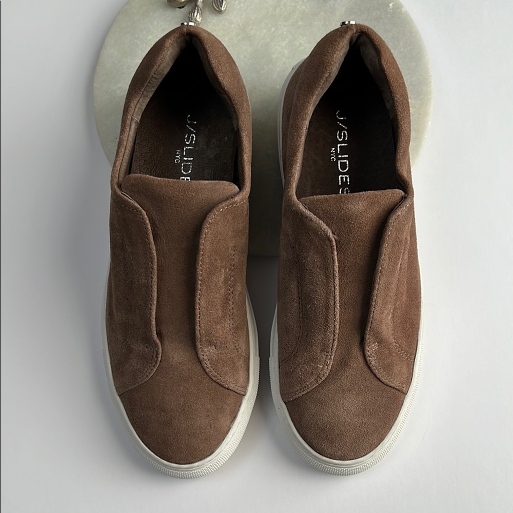 J/Slides Brown Suede Slip-On Sneakers